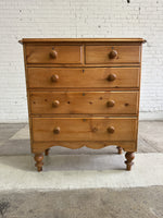 Tall Antique Pine English Chest of Drawers, c. 1870