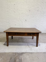 Antique French Oak Two Drawer Coffee Table c. 1860