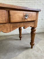 **On Hold** Antique Pine Harvest Table with Glass Knobs c. 1840
