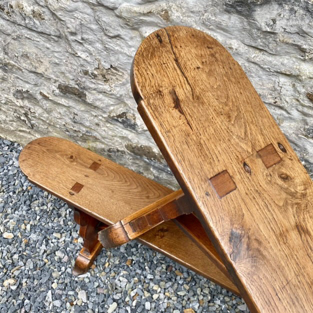 A 19th Century Pair of Oak and Fruitwood Dining Benches