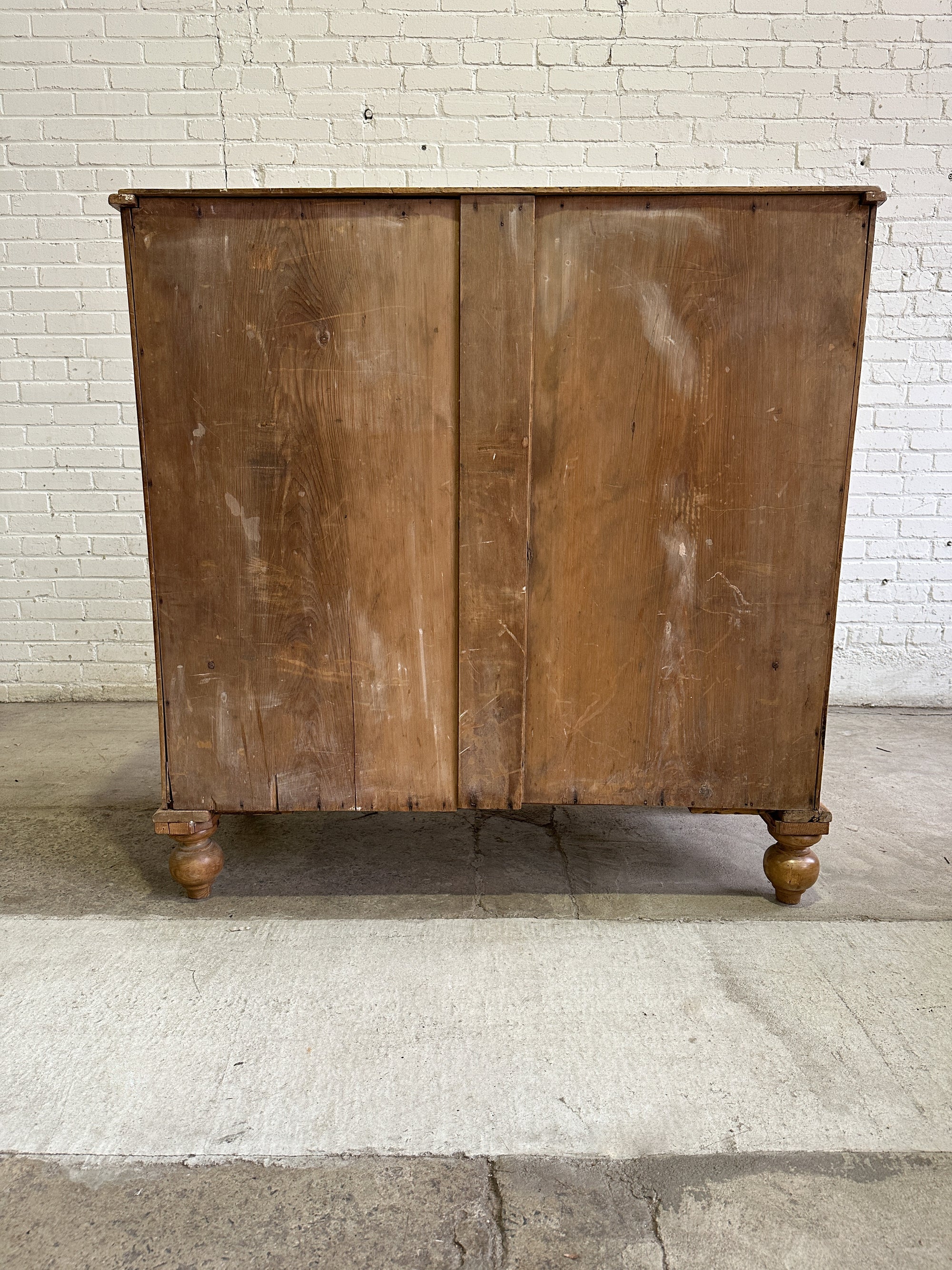 A Large Antique Pine Chest of Drawers with Mahogany Knobs c. 1860