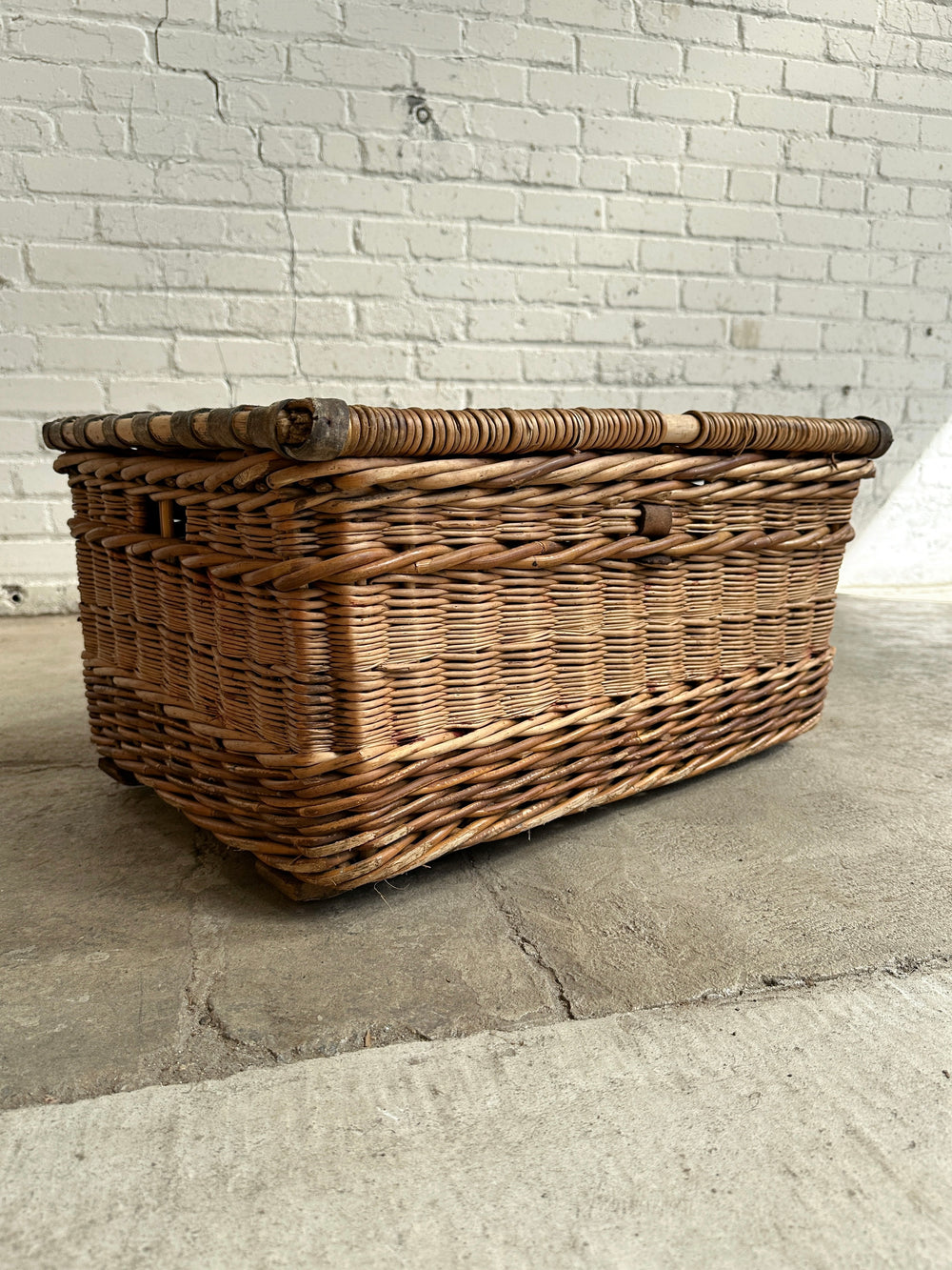Antique Victorian Wicker Mill Basket c. 1900