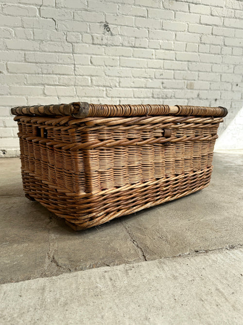Antique Victorian Wicker Mill Basket c. 1900