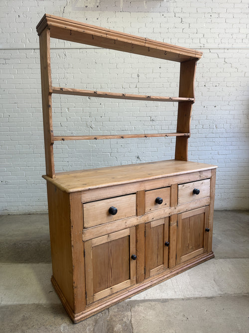 Antique Pine English Kitchen Dresser c. 1880