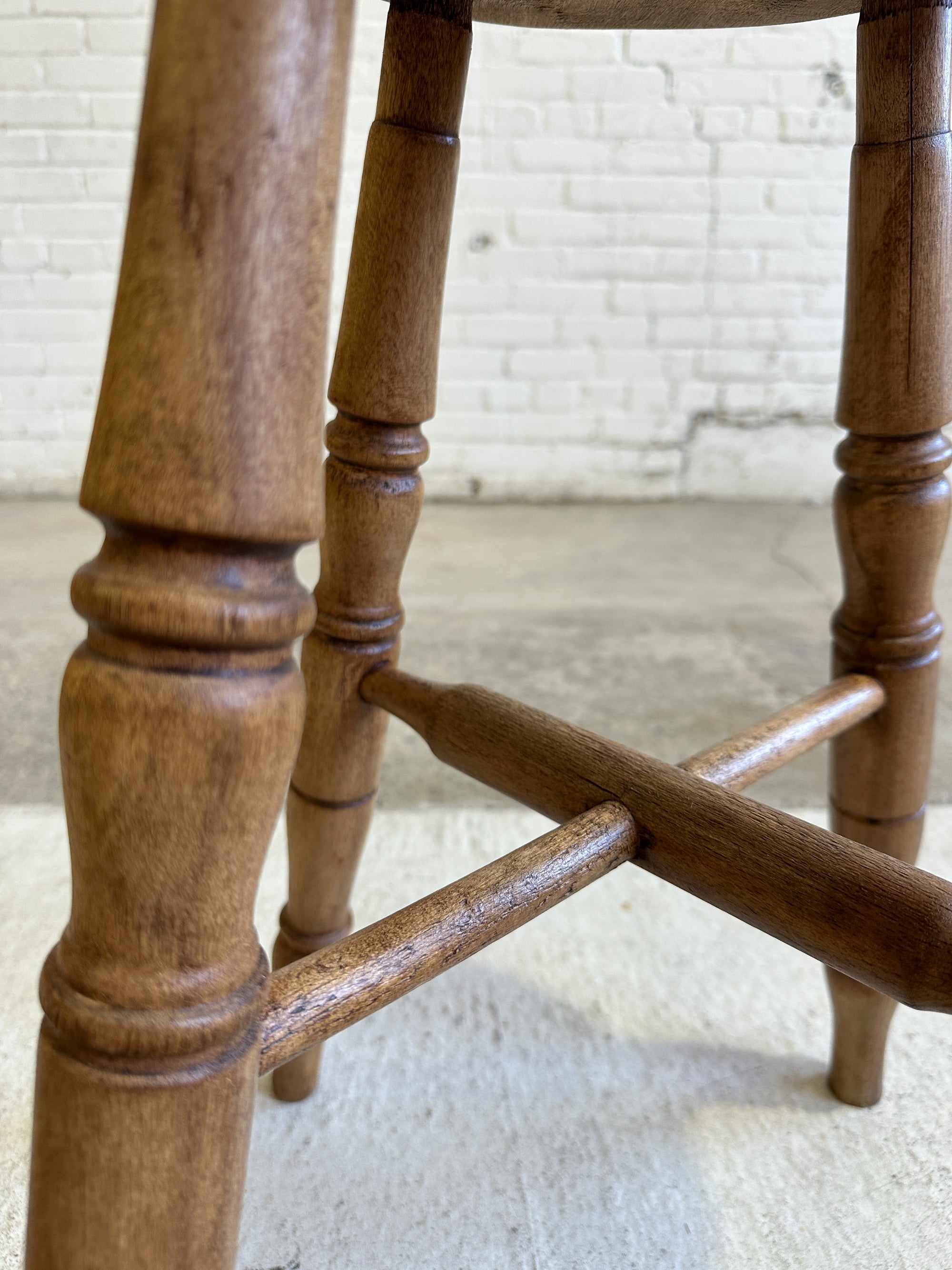 Antique English Elm Stool c. 1880