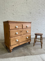 Antique Pine English Chest of Drawers with Ceramic Knobs c. 1900