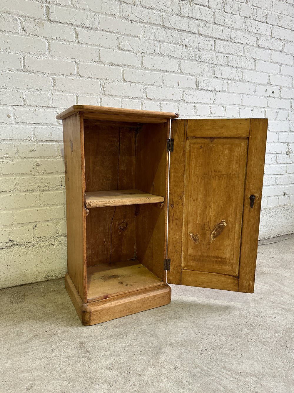 Antique English Bedside Cupboard with Ceramic Knob