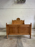 Extra Wide Full Antique Pine Sleigh Bed c. 1890