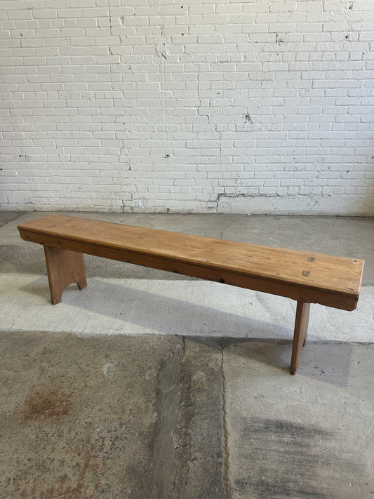 Antique English Pine Bench c. 1910