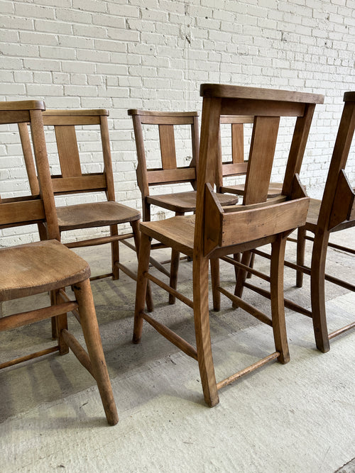 A Set of Six English Chapel Chairs c. 1910