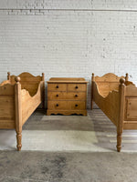 A Pair of Antique Pine Sleigh Beds c. 1900