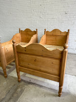 A Pair of Antique Pine Sleigh Beds c. 1900
