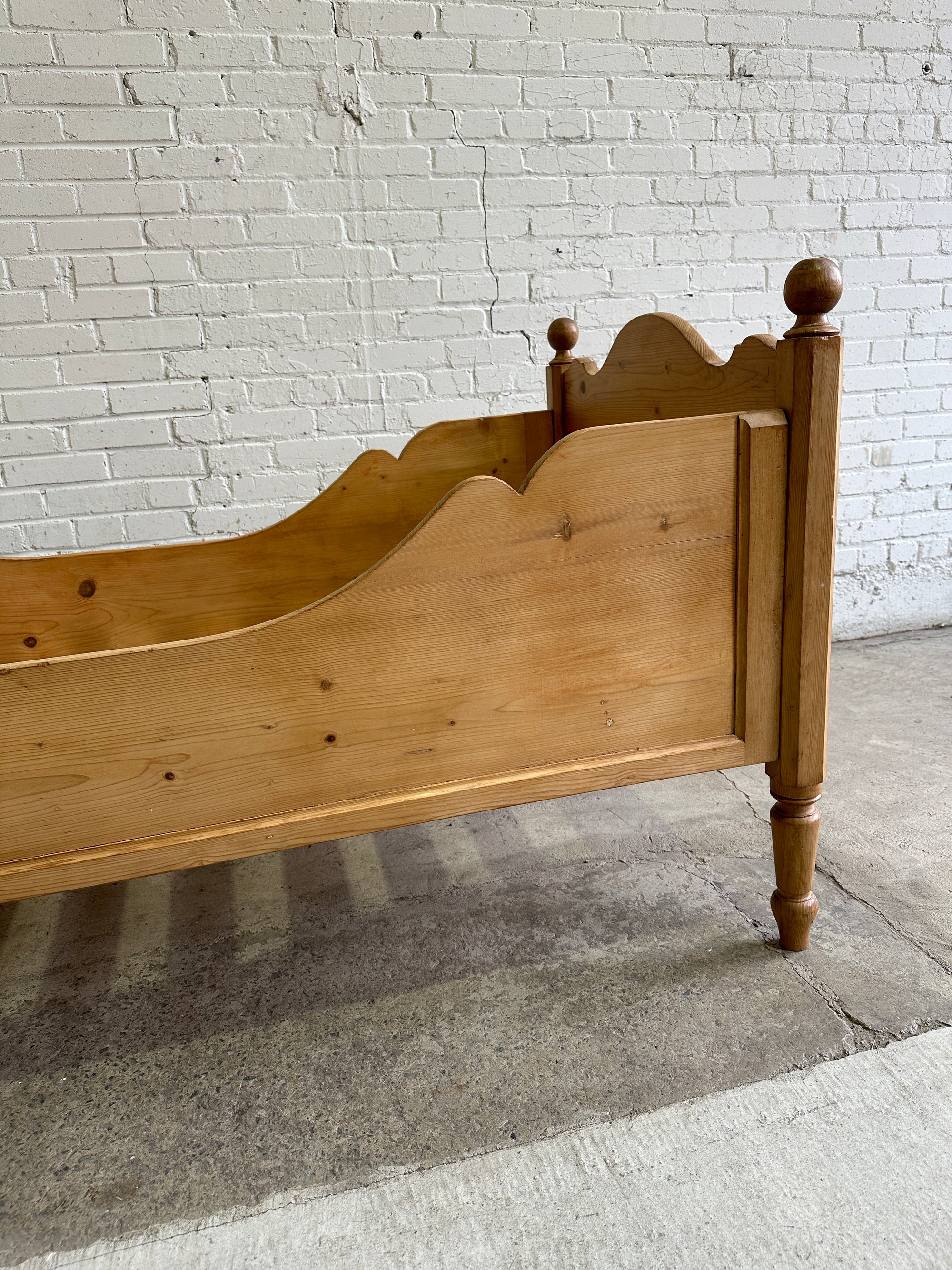 A Pair of Antique Pine Sleigh Beds c. 1900