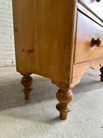 Tall Antique Pine English Chest of Drawers, c. 1870