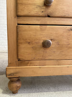 Antique Pine English Chest of Drawers with Flared Upstand c. 1880