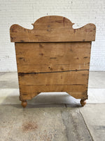Antique Pine English Chest of Drawers with Flared Upstand c. 1880