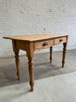 Antique Pine Two Drawer Drop Leaf Scullery Table, c. 1880