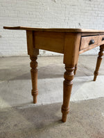 Antique Pine Two Drawer Drop Leaf Scullery Table, c. 1880