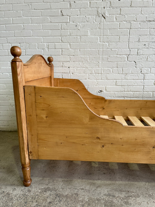 Antique Pine Sleigh Bed c. 1910