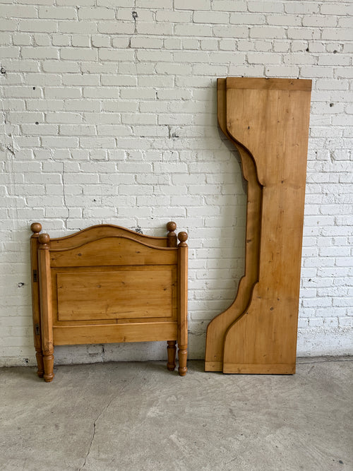 Antique Pine Sleigh Bed c. 1910