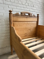 A Pair of Antique Pine Sleigh Beds c. 1900