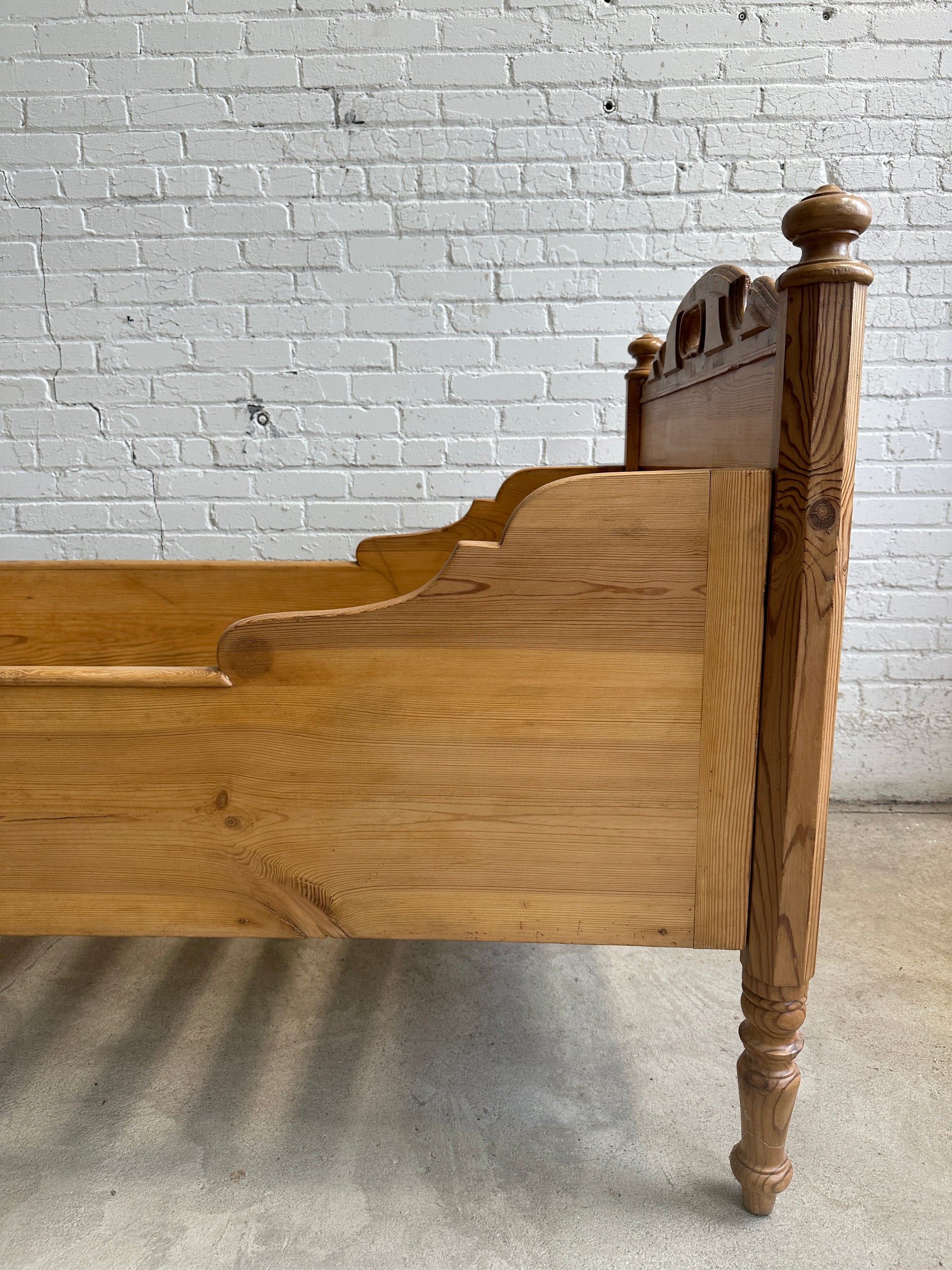 A Pair of Antique Pine Sleigh Beds c. 1900