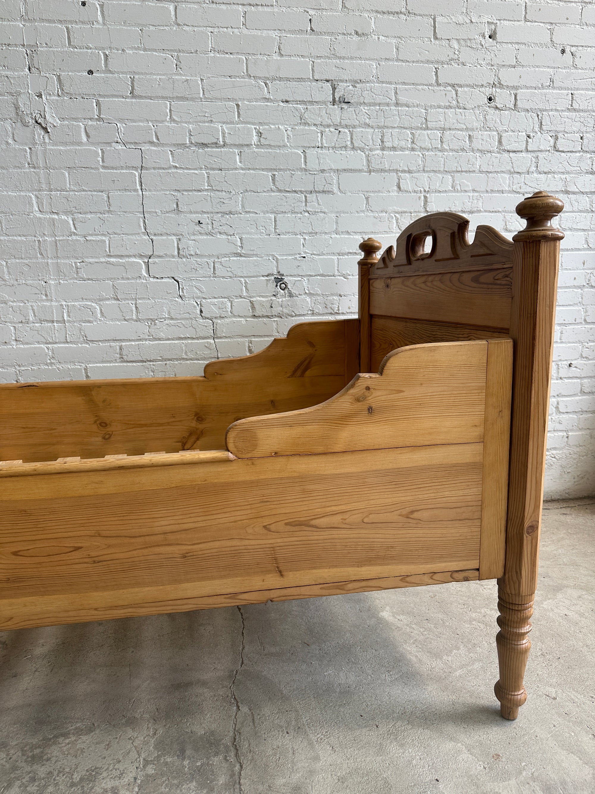 A Pair of Antique Pine Sleigh Beds c. 1900