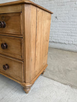 Antique Pine English Chest of Drawers with Mahogany Knobs c. 1880