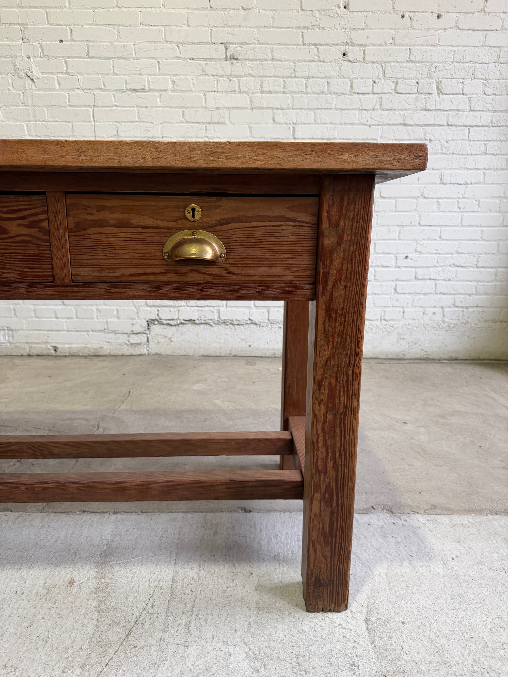 Antique Pine English Worktop Table or Island, c. 1900