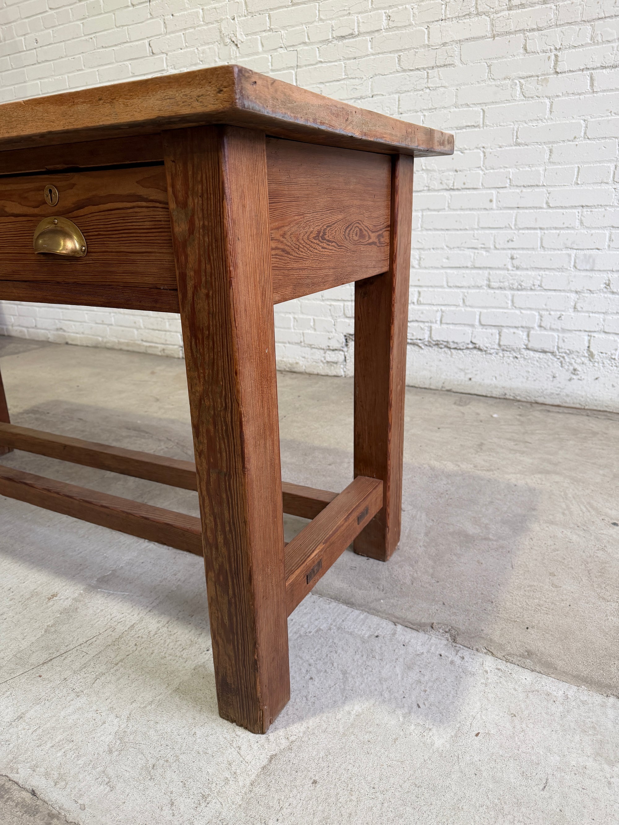 Antique Pine English Worktop Table or Island, c. 1900