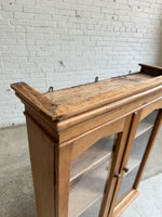 A Large Antique Pine Hanging Glass Display Case c. 1900