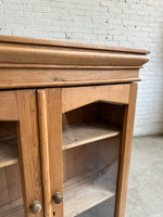 A Large Antique Pine Hanging Glass Display Case c. 1900