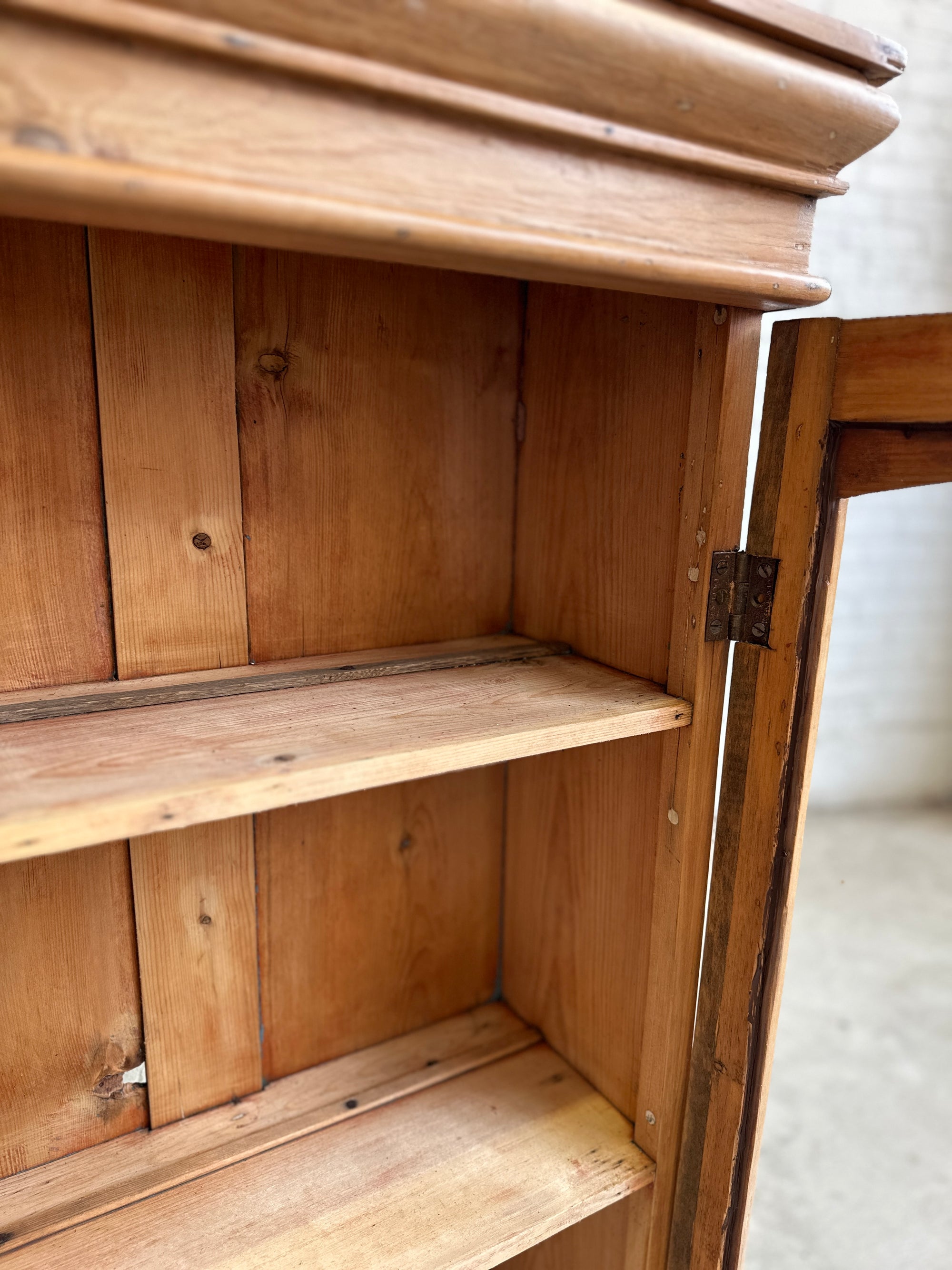 A Large Antique Pine Hanging Glass Display Case c. 1900