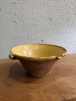 Antique French Glazed Dairy Bowl with Spout, c.1890