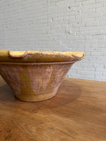 Antique French Glazed Dairy Bowl with Spout, c.1890