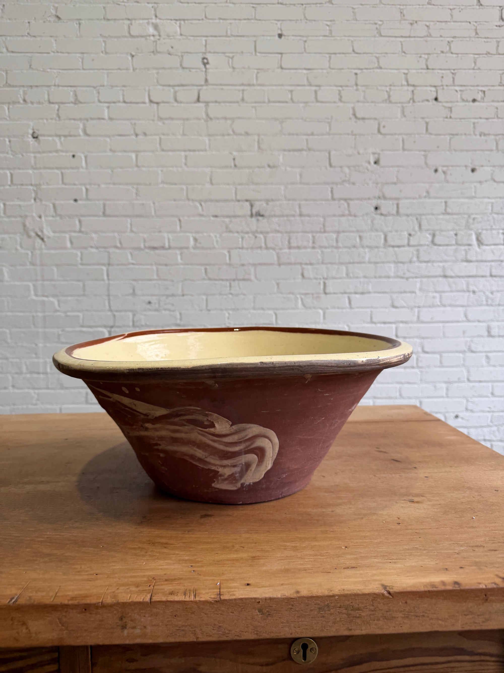 A Large Antique English Dairy Bowl, c. 1890