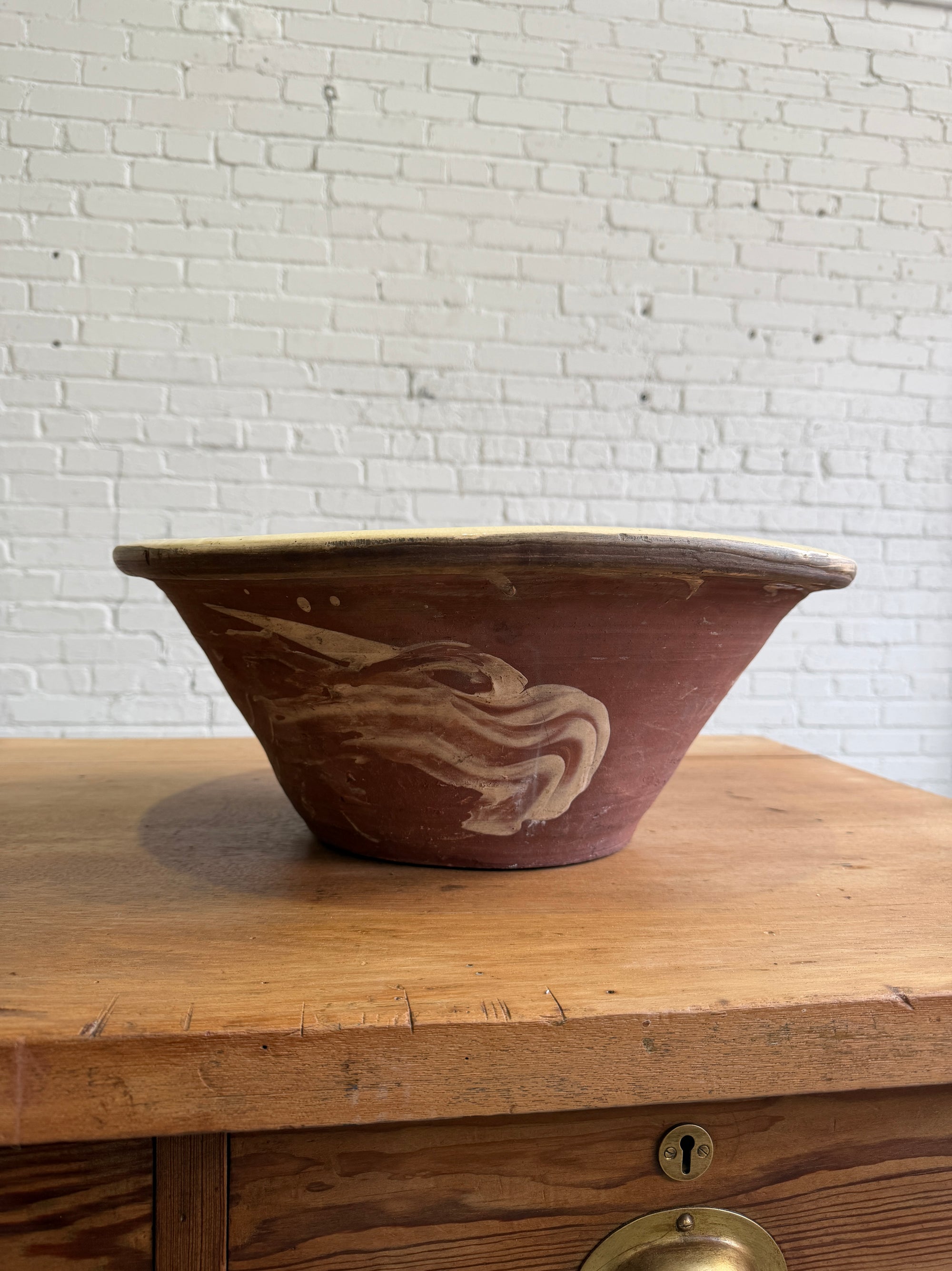 A Large Antique English Dairy Bowl, c. 1890