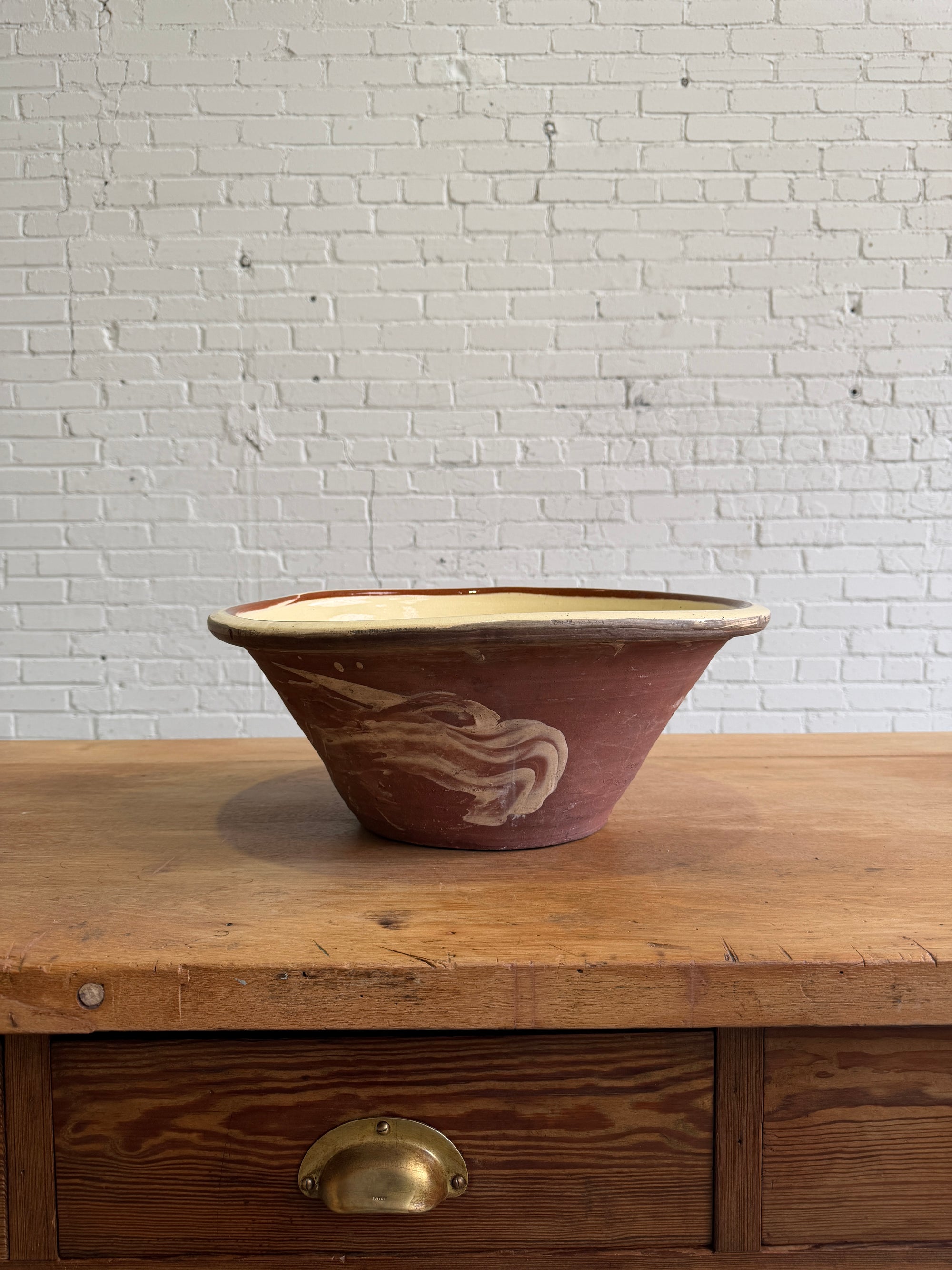 A Large Antique English Dairy Bowl, c. 1890