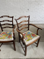A Set of Six English Country House Chairs with Needlepoint Seats, c. 1900