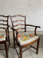 A Set of Six English Country House Chairs with Needlepoint Seats, c. 1900