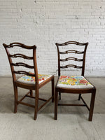 A Set of Six English Country House Chairs with Needlepoint Seats, c. 1900