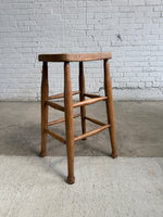 Tall Antique Pine English Stool, c. 1900