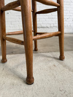 Tall Antique Pine English Stool, c. 1900