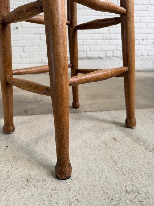 Tall Antique Pine English Stool, c. 1900
