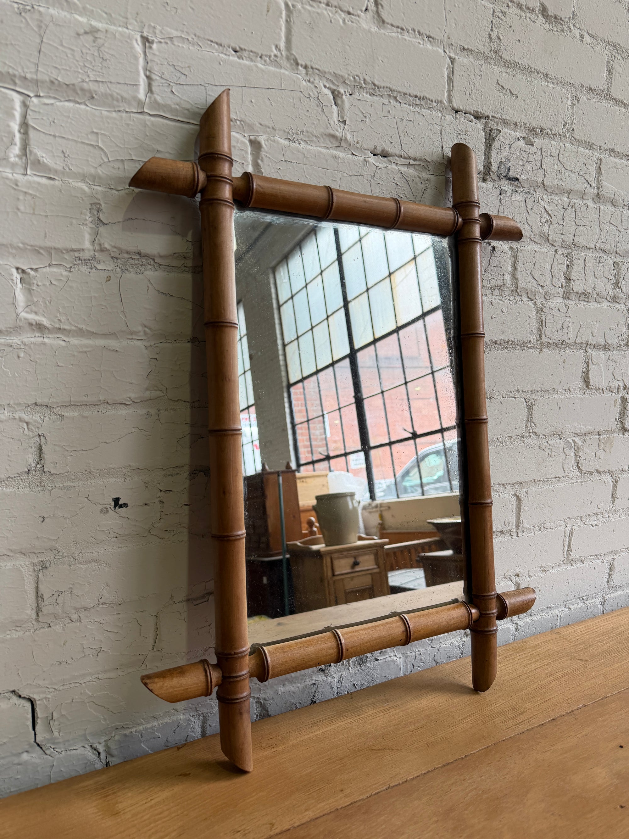Antique French Faux Bamboo Mirrors, c. 1900