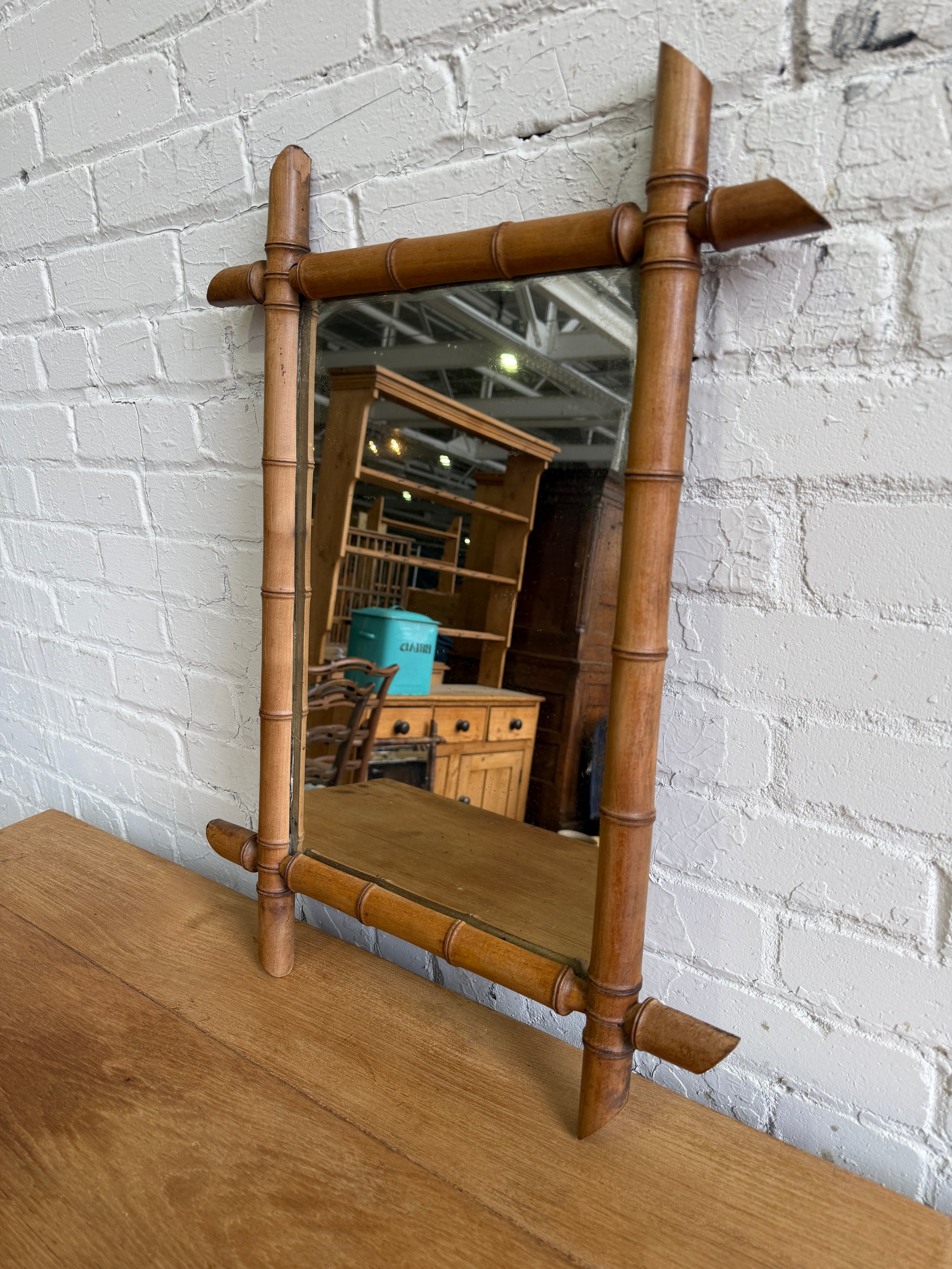 Antique French Faux Bamboo Mirrors, c. 1900