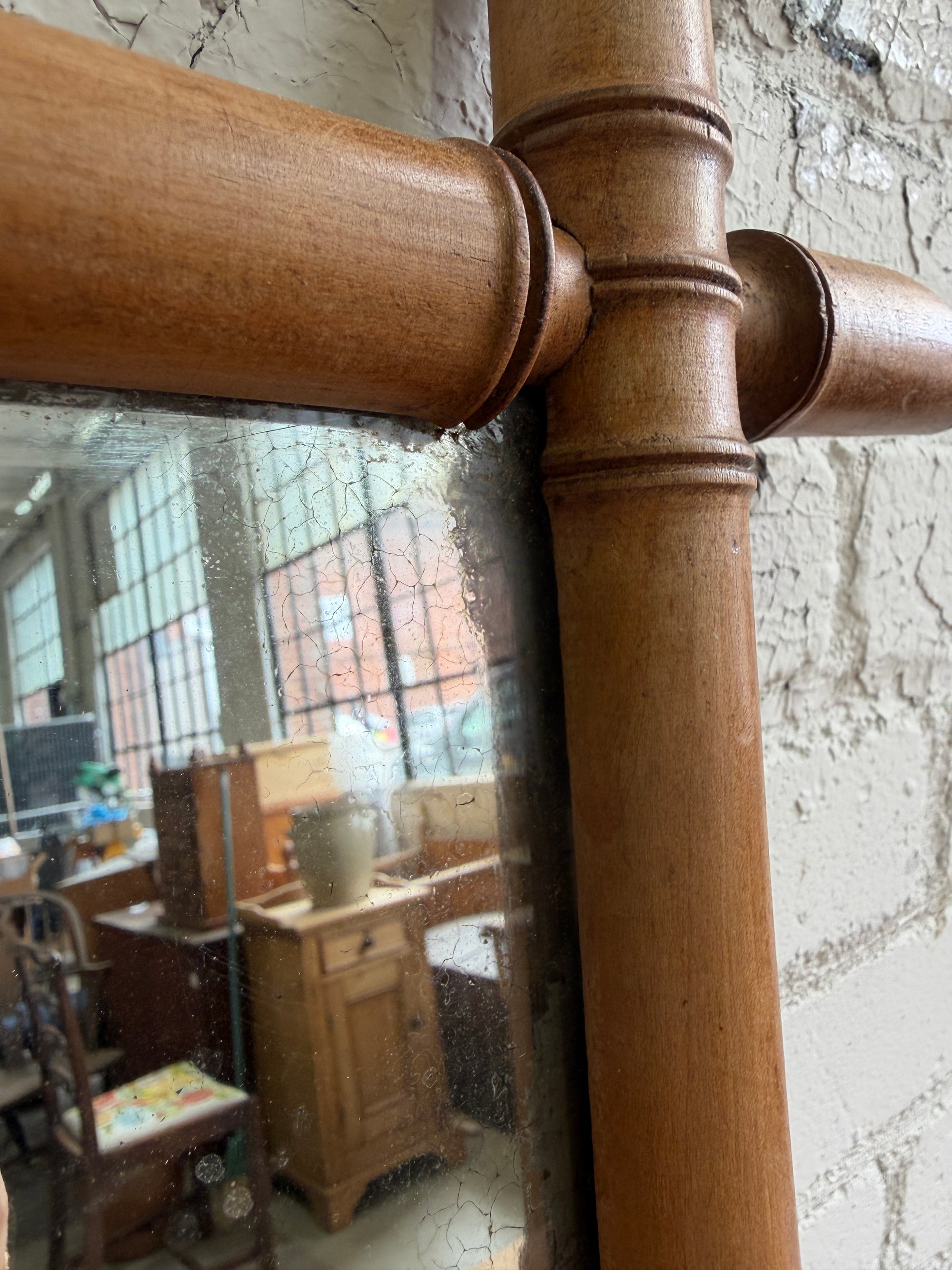 Antique French Faux Bamboo Mirrors, c. 1900