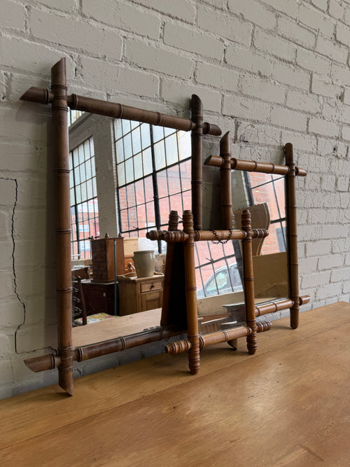 Antique French Faux Bamboo Mirrors, c. 1900