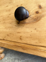 Antique Pine English Chest of Drawers with Mahogany Knobs c. 1870