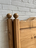 Antique Pine Sleigh Bed with Swoopy Side Rails, c. 1900